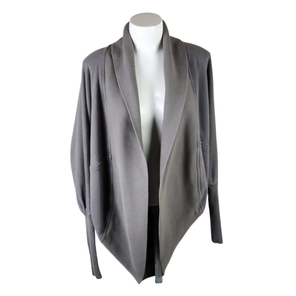 Aritzia Wilfred Diderot Cocoon Open Cardigan Gray/Bronze Cotton Cozy Soft  XXS